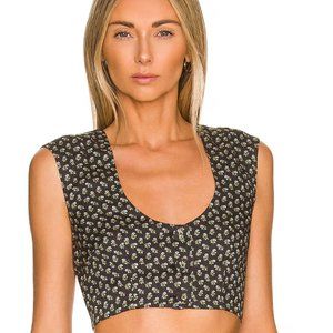 Revolve Anna Nata Kelsey Top- Washed Black, Size Small